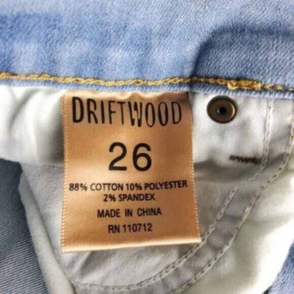 Driftwood Jackie Floral Mid-rise Skinny Ankle Jeans Blue 26 - Picture 4 of 6